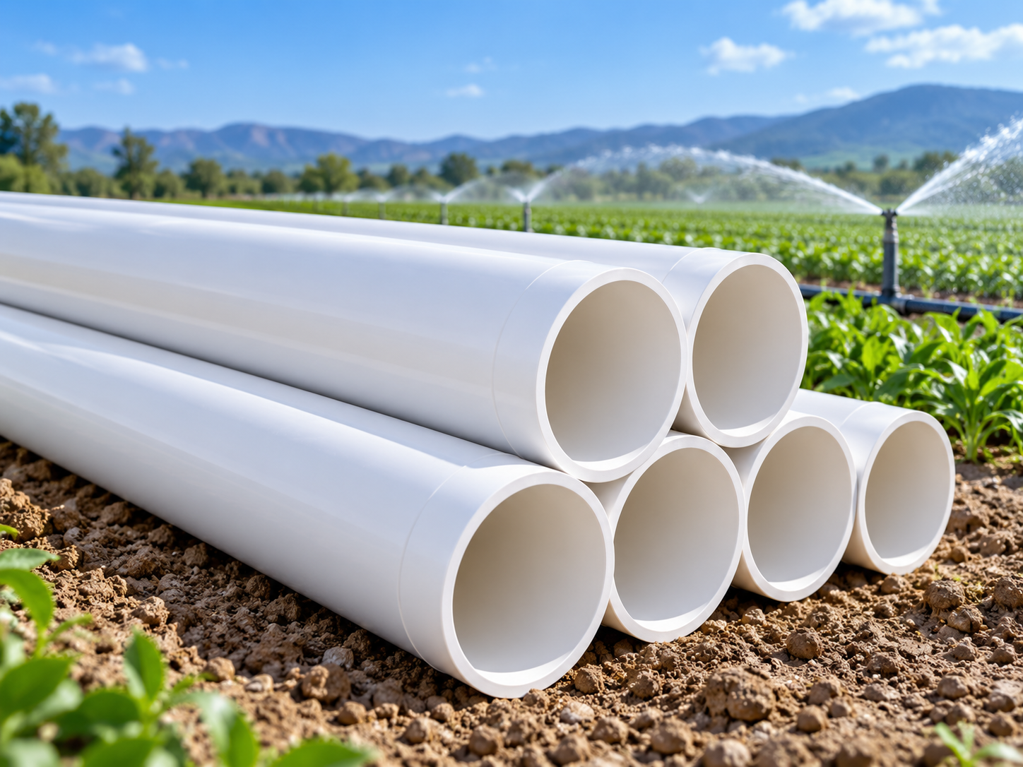 PVC pipes for agricultural irrigation